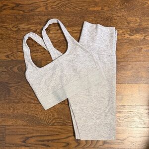 The Constant Aritzia Gray Sports Bra and Leggings Set